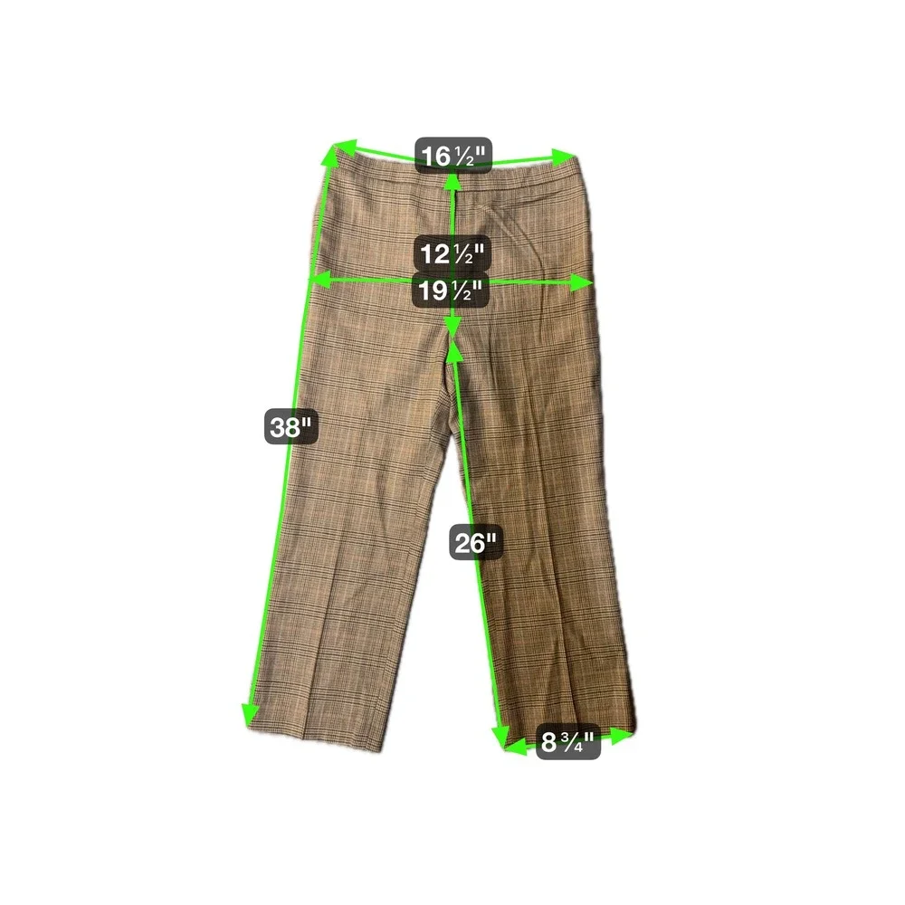 Vintage‎ Glen Plaid Wool Cashmere Dress Pants Straight Leg Men's 33x26
